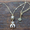 Heritage shiva  horn and moon stone necklace -  AUROBELLE  IBIZA
