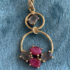 Labradorite  and pink ruby  gemstone designer earrings -  AUROBELLE  IBIZA