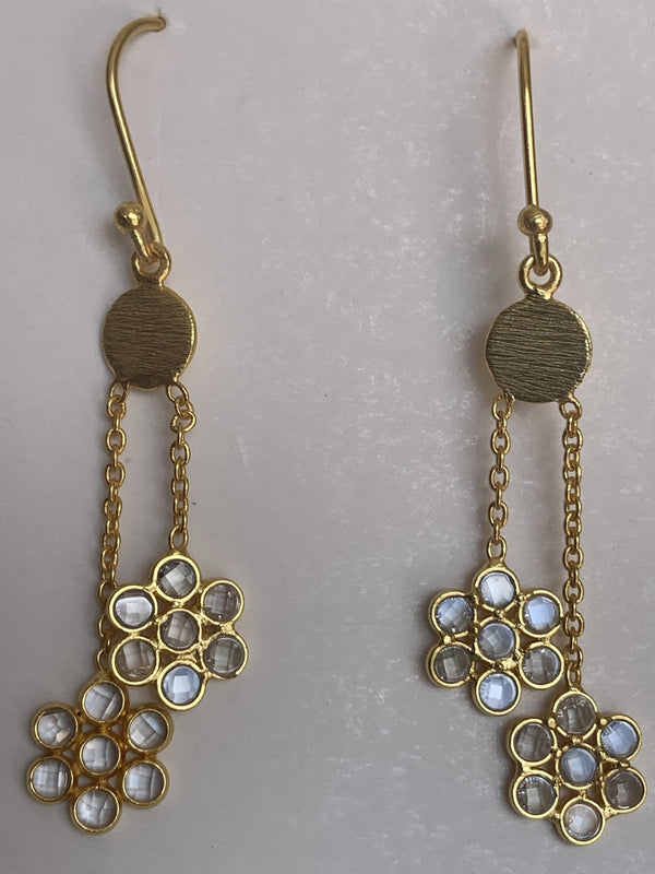 Shinny crystal gemstone designer earrings -  AUROBELLE  IBIZA