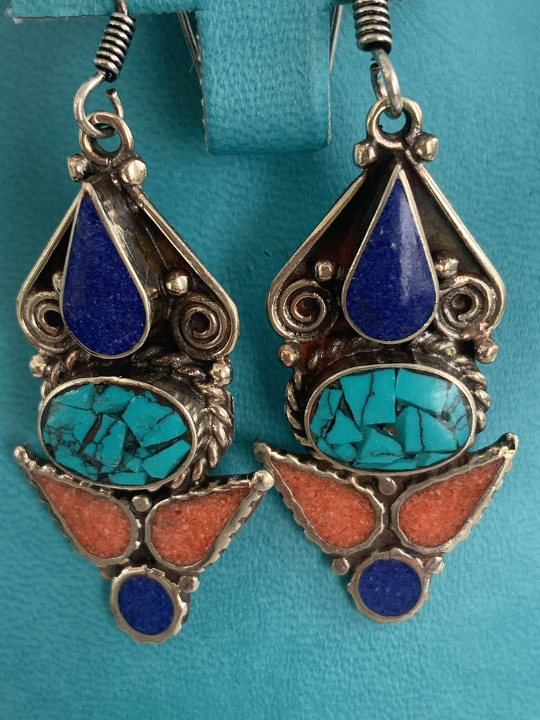 Tibeten gem stone earrings -  AUROBELLE  IBIZA