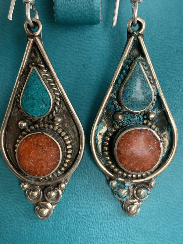 Tibeten gem stone earrings -  AUROBELLE  IBIZA